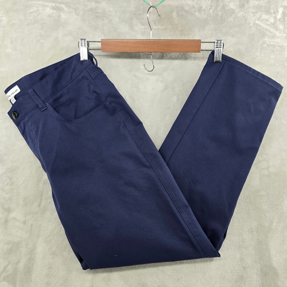 Peter Millar Pants Mens 34 Blue Performance Five Pocket Chino Slim Straight